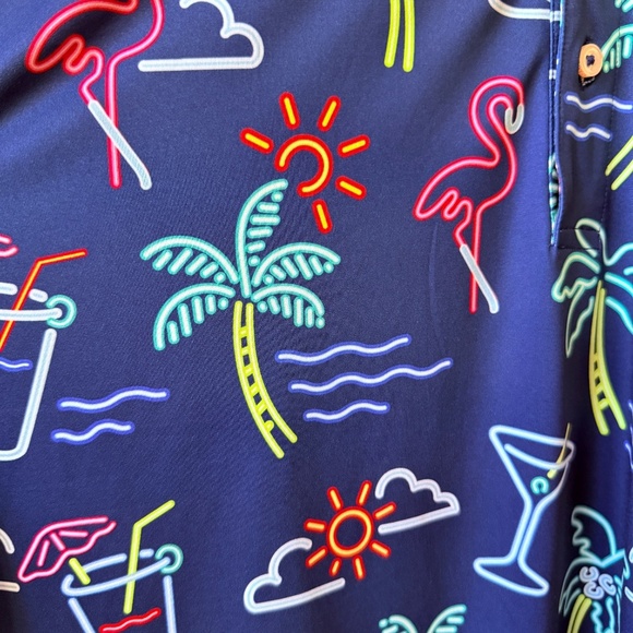 CHUBBIES NEON LIGHT SS PERFORMANCE POLO SHIRT MEN L UPF50 LIGHTWEIGHT NOVELTY - Picture 8 of 12